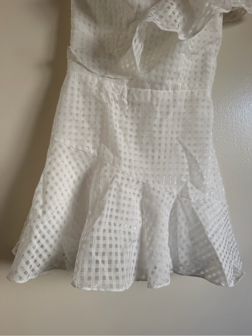 Amanda Uprichard White One-Shoulder Ruffle Mini - Picture 3 of 8